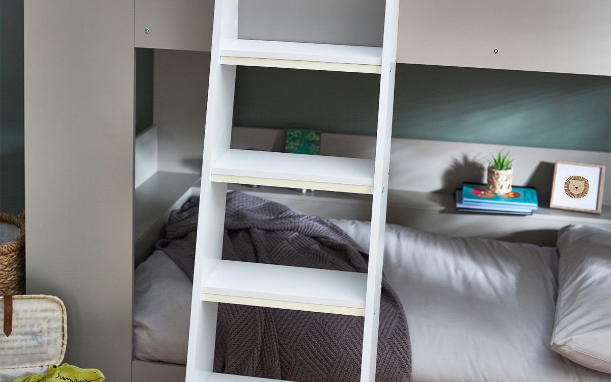 Kids Pars Bunk Bed - Available in Taupe & White or All White