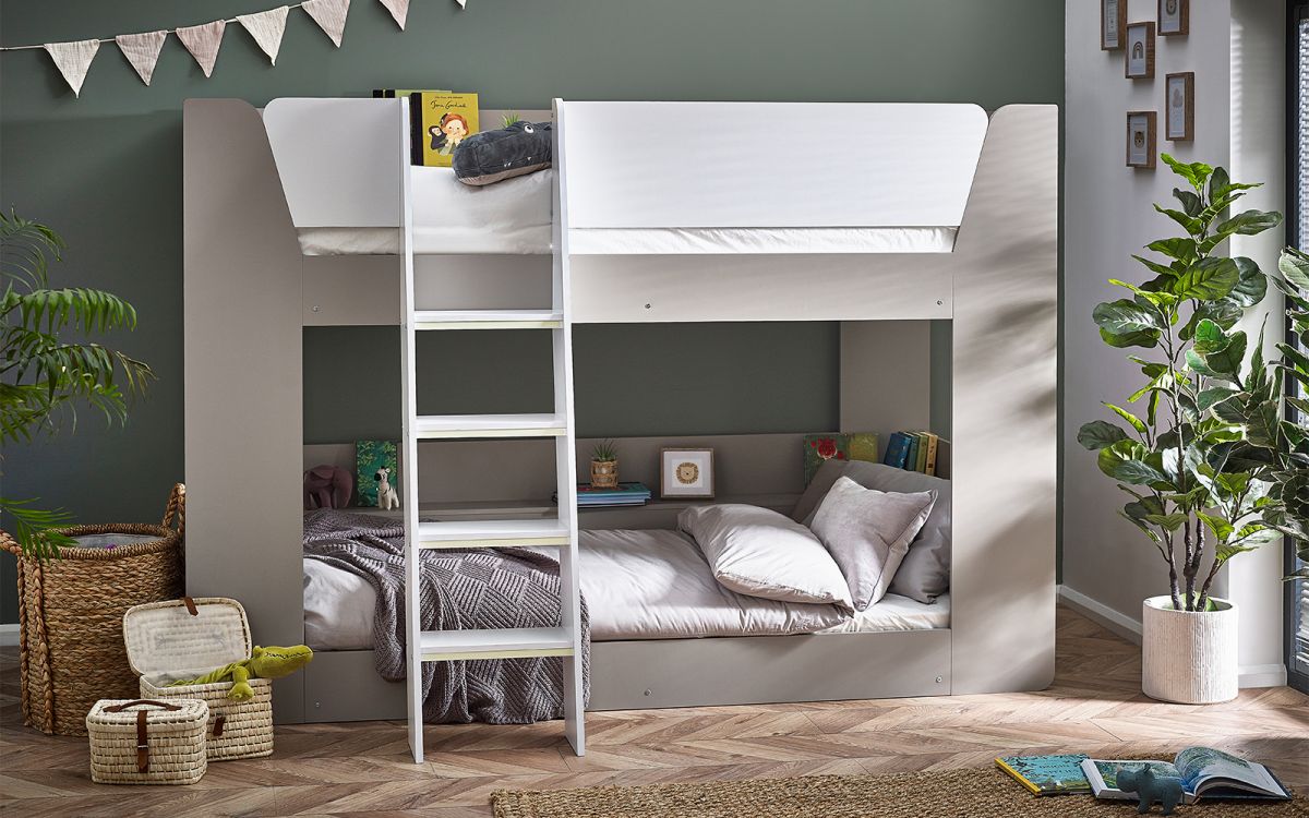 Kids Pars Bunk Bed - Available in Taupe & White or All White