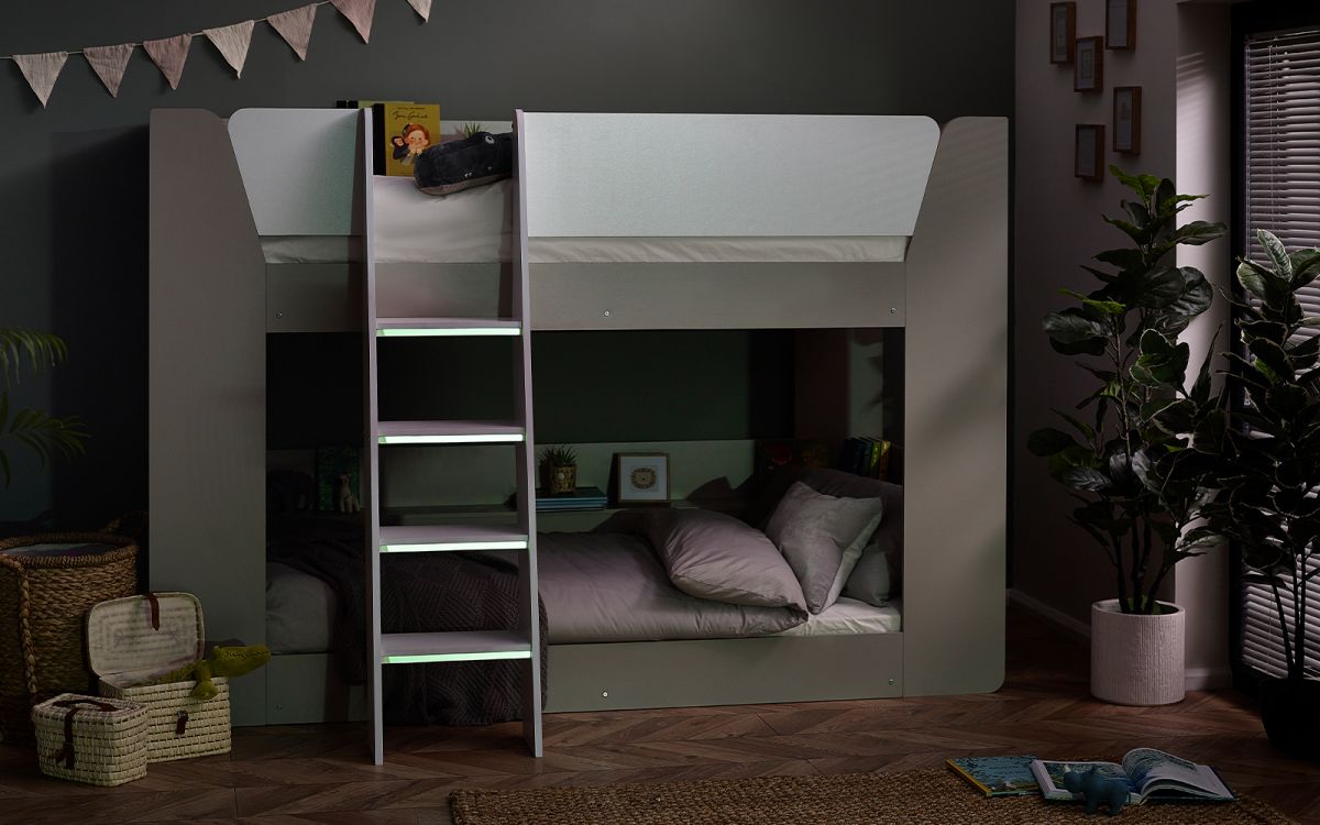Kids Pars Bunk Bed - Available in Taupe & White or All White