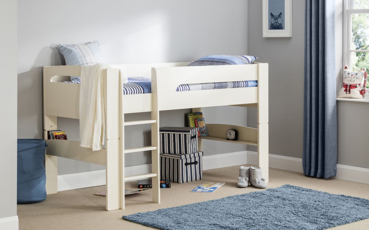 Kids Pluto Midsleeper - Available in White Stone White, Dove Grey or Anthracite  - Mattress & Tent Option
