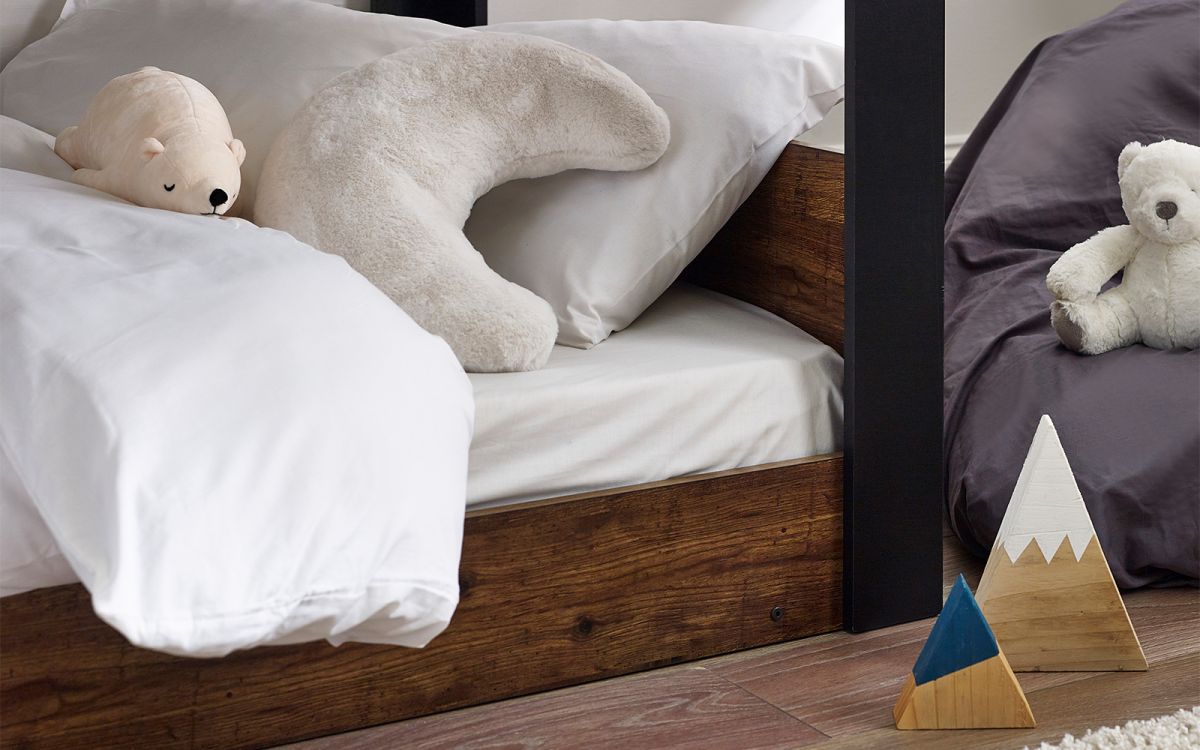 Kids Solomon Bunk Bed - All White or Rustic And Black - Optional Mattress