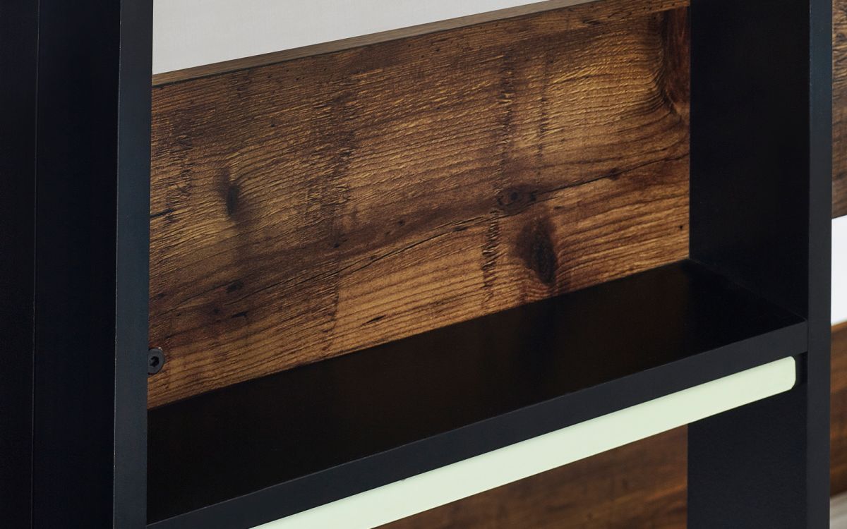 Kids Solomon Bunk Bed - All White or Rustic And Black - Optional Mattress