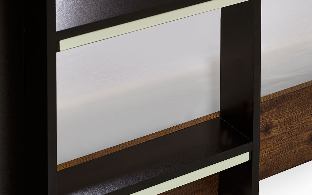 Kids Solomon Bunk Bed - All White or Rustic And Black - Optional Mattress