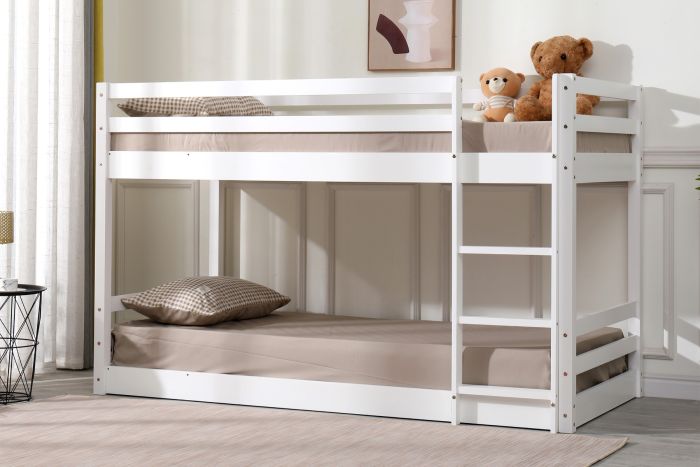 Wooden Spark Low - Bunk Bed - Colour Options Grey or White