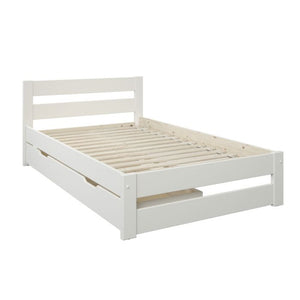 Noomi Tera Solid Wood Small Double Bed -  Grey or White - Mattress Options Available
