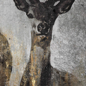 Large Curious Stag Painting on Cement Board with Frame