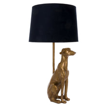 Load image into Gallery viewer, William The Whippet Gold Lamp With Charcoal Shade
