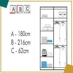 Vision Wardrobe Various Sizes - Available in White, Black or Grey
