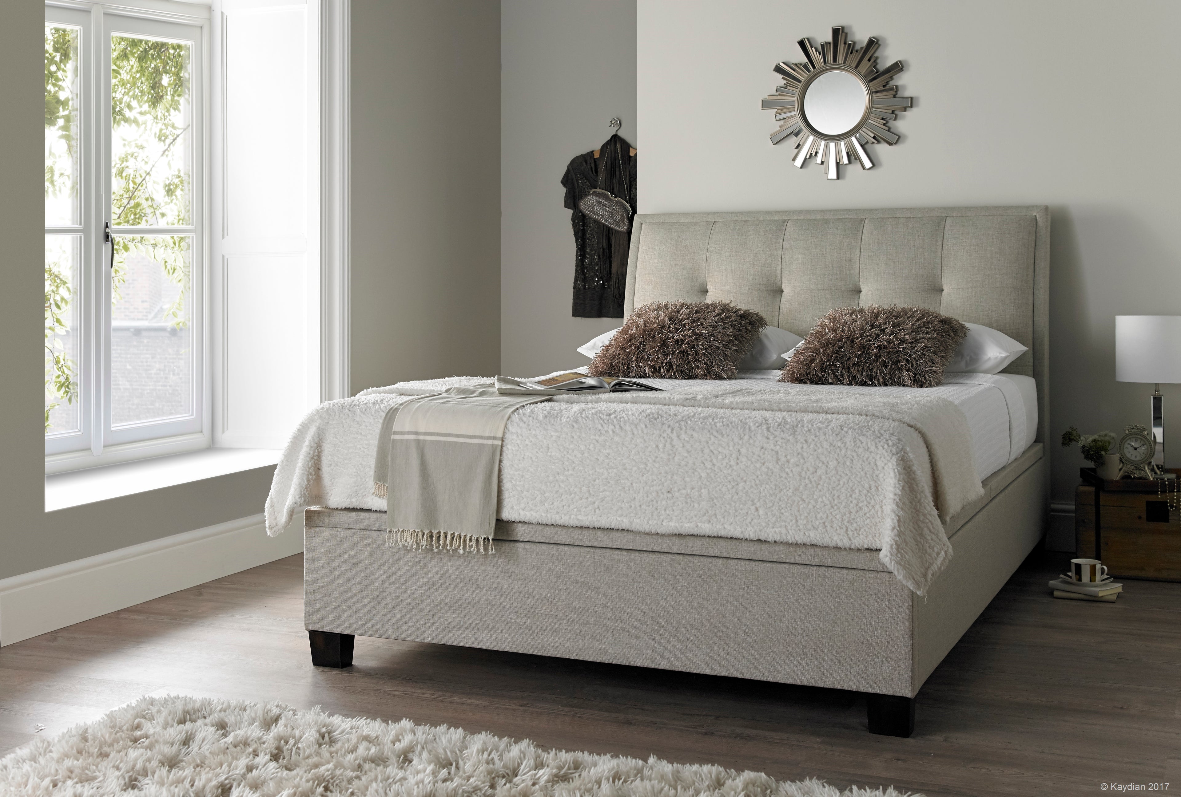 Accent Storage Bed - Available in Pendle Oatmeal Fabric, Pendle Slate Fabric or Marbella Grey Fabric