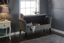 Load image into Gallery viewer, Balmoral Ottoman Window Seat - Available in Grey Chenille or silver Chenille
