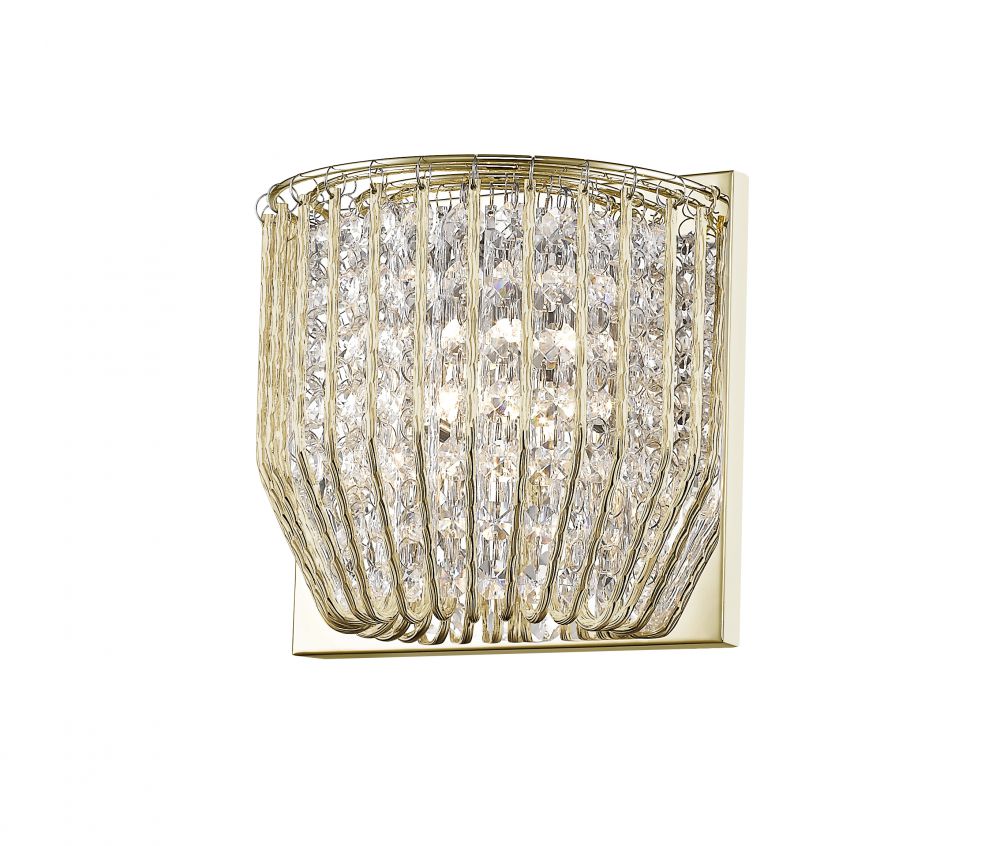 Delhi 1 Light Crystal Wall Light Chrome/Gold