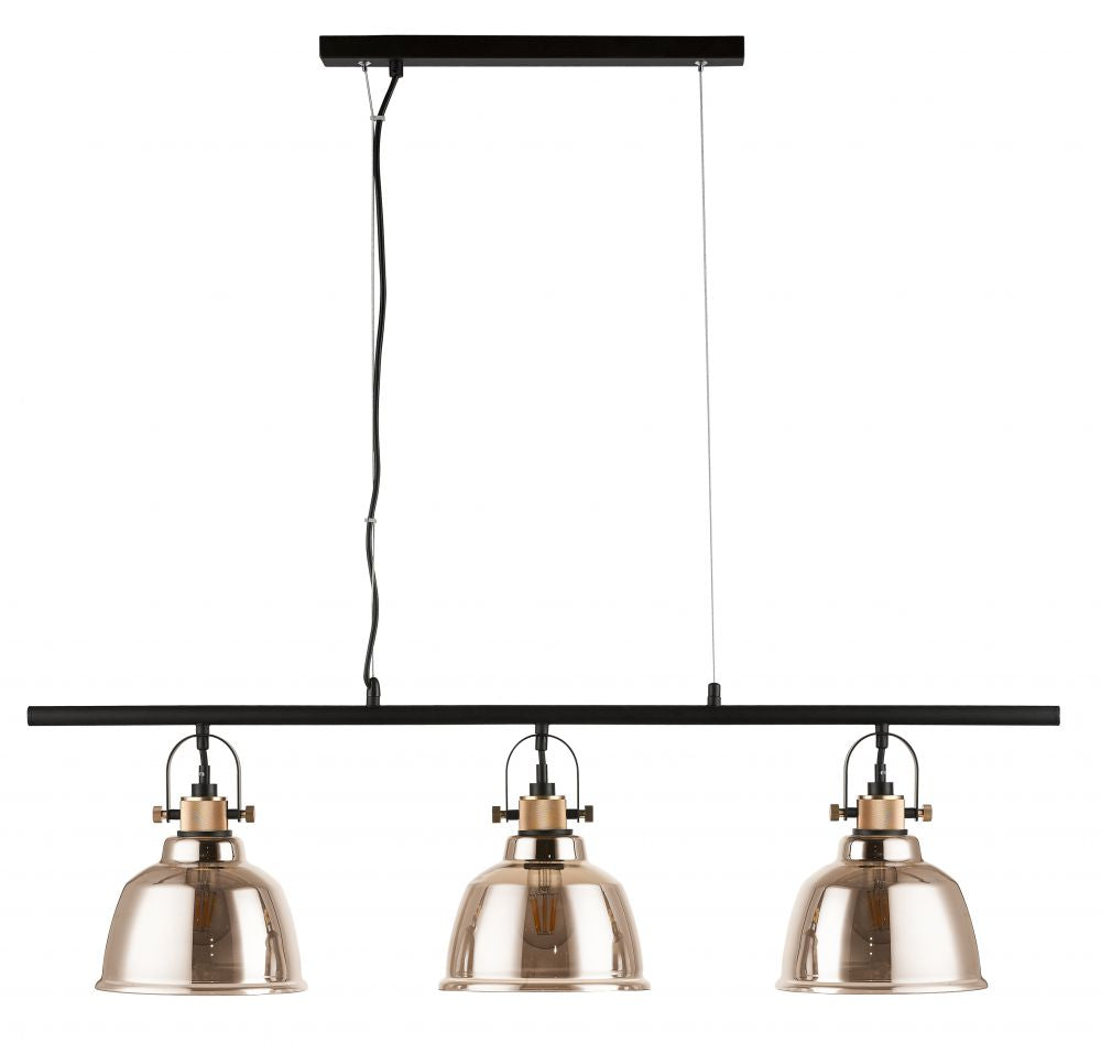 Camden Glass Bar Light Gold/Smoked Glass