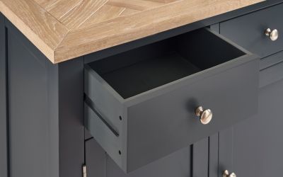 Bordeaux Dark Grey SideBoard - 40cm D x 128cm W x 86cm H