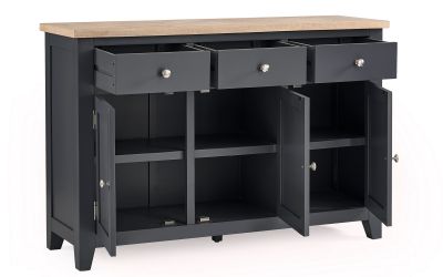 Bordeaux Dark Grey SideBoard - 40cm D x 128cm W x 86cm H