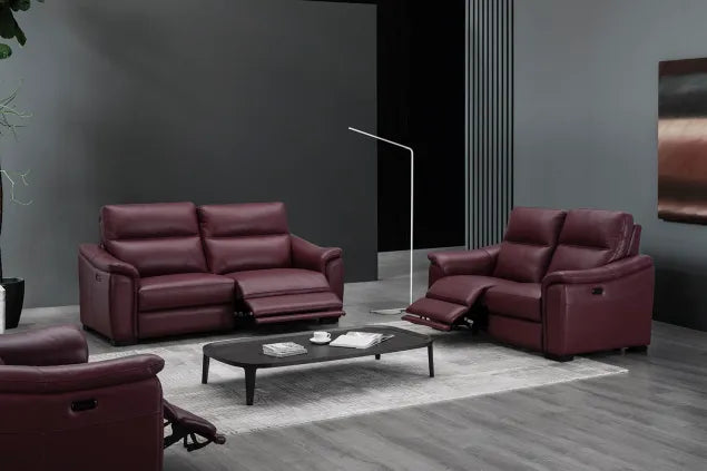 Livorno Recliner Sofa - Available in Wine (Red) or Smoke (Grey)
