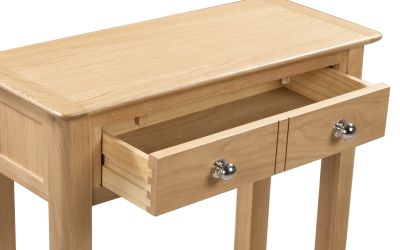 Cotswold Oak Console Table/SideBoard With Drawer - 30cm D x 70cm W x 80cm H