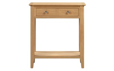 Cotswold Oak Console Table/SideBoard With Drawer - 30cm D x 70cm W x 80cm H