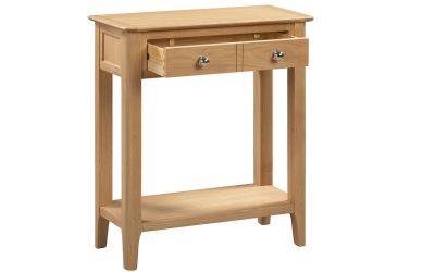 Cotswold Oak Console Table/SideBoard With Drawer - 30cm D x 70cm W x 80cm H