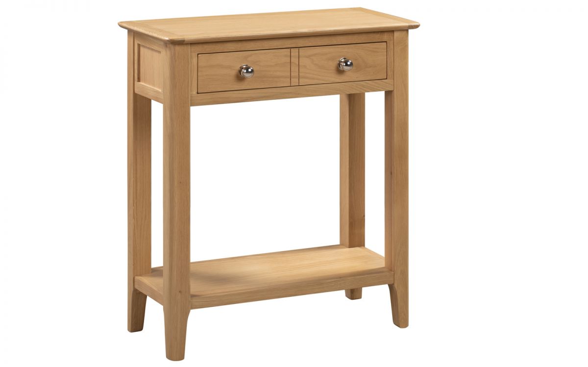Cotswold Oak Console Table/SideBoard With Drawer - 30cm D x 70cm W x 80cm H
