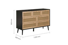 Load image into Gallery viewer, Croxley 7 Drawer Rattan Chest - Available in Oak Or Black
