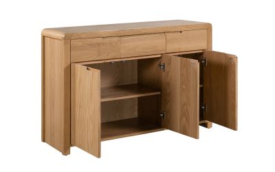 Curve Oak SideBoard - 40cm D x 130cm W x 85cm H
