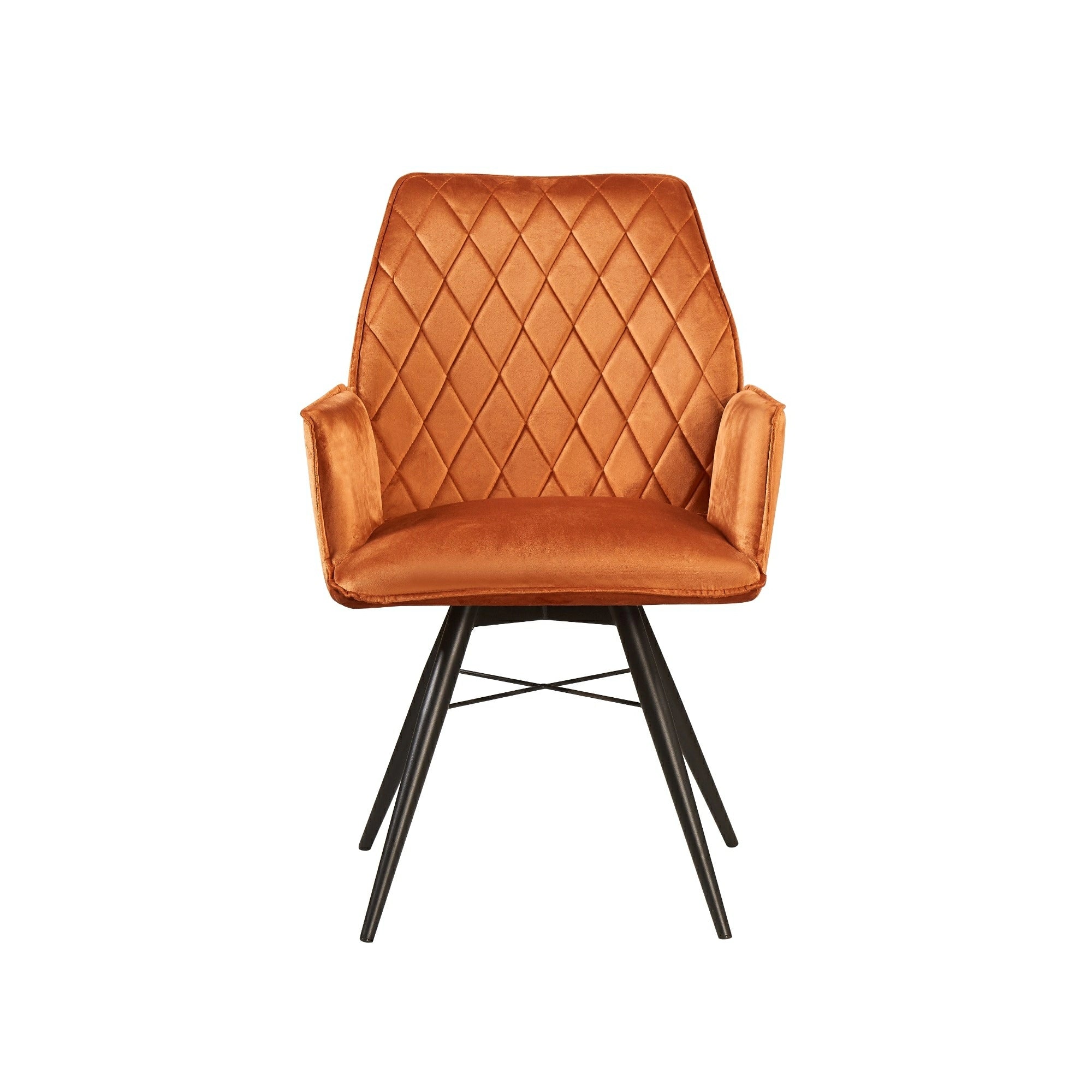Angelo Velvet Swivel Dining Chair - Available in Burnt Orange Soft Velvet