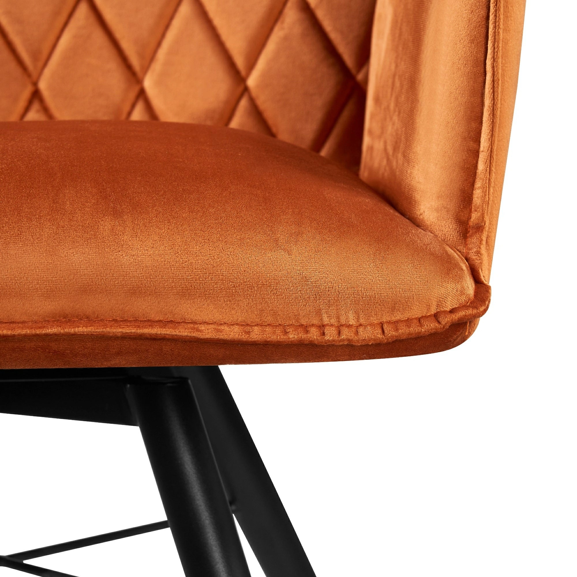 Angelo Velvet Swivel Dining Chair - Available in Burnt Orange Soft Velvet