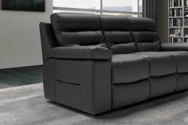 Amalfi Leather Sofa - Available in Dark Grey or Light Grey