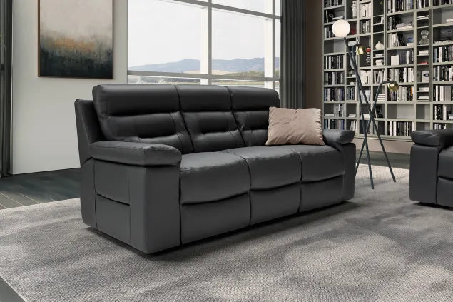 Amalfi Leather Sofa - Available in Dark Grey or Light Grey