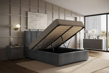 Load image into Gallery viewer, Waltz Ottoman Bed Grey - Available in Double or KingSize
