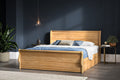 Winford Sleigh Storage/Ottoman Solid Oak Bed - Available in Double, Kingsize or Superking