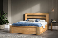 Load image into Gallery viewer, Charlie Storage/Ottoman Solid Oak Bed - Available in Double, KingSize or SuperKing
