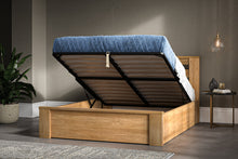 Load image into Gallery viewer, Charlie Storage/Ottoman Solid Oak Bed - Available in Double, KingSize or SuperKing
