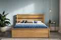 Modak Storage/Ottoman Solid Oak Bed - Available in Double, KingSize or SuperKing