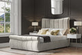 Bostan Velvet Ottoman/Storage Bed - Light Grey or Mid Grey Colour Option - Available in Kingsize