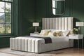 Killian Velvet Ottoman/Storage Bed - Light Grey or Mid Grey Colour Option - Available in Double, Kingsize or SuperKing