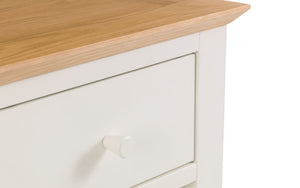 Salerno 2-Tone Bedroom Range - 4 Drawer Chest and 1 Drawer Bedside Ivory & Oak