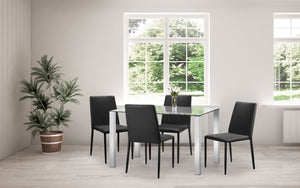 Luxury Enzo Glass Top Dining Table - 120 x 80 x 76H (cm)