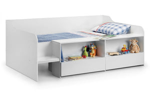 Kids Stella Low Sleeper Bed - Available in White, Sonoma Oak or Charcoal & White - Mattress Option