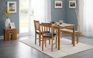 Coxmoor Square Dining Table (118cm D x 75cm W x 75cm H) - Available in Oak or Ivory & Oak - Seating Option