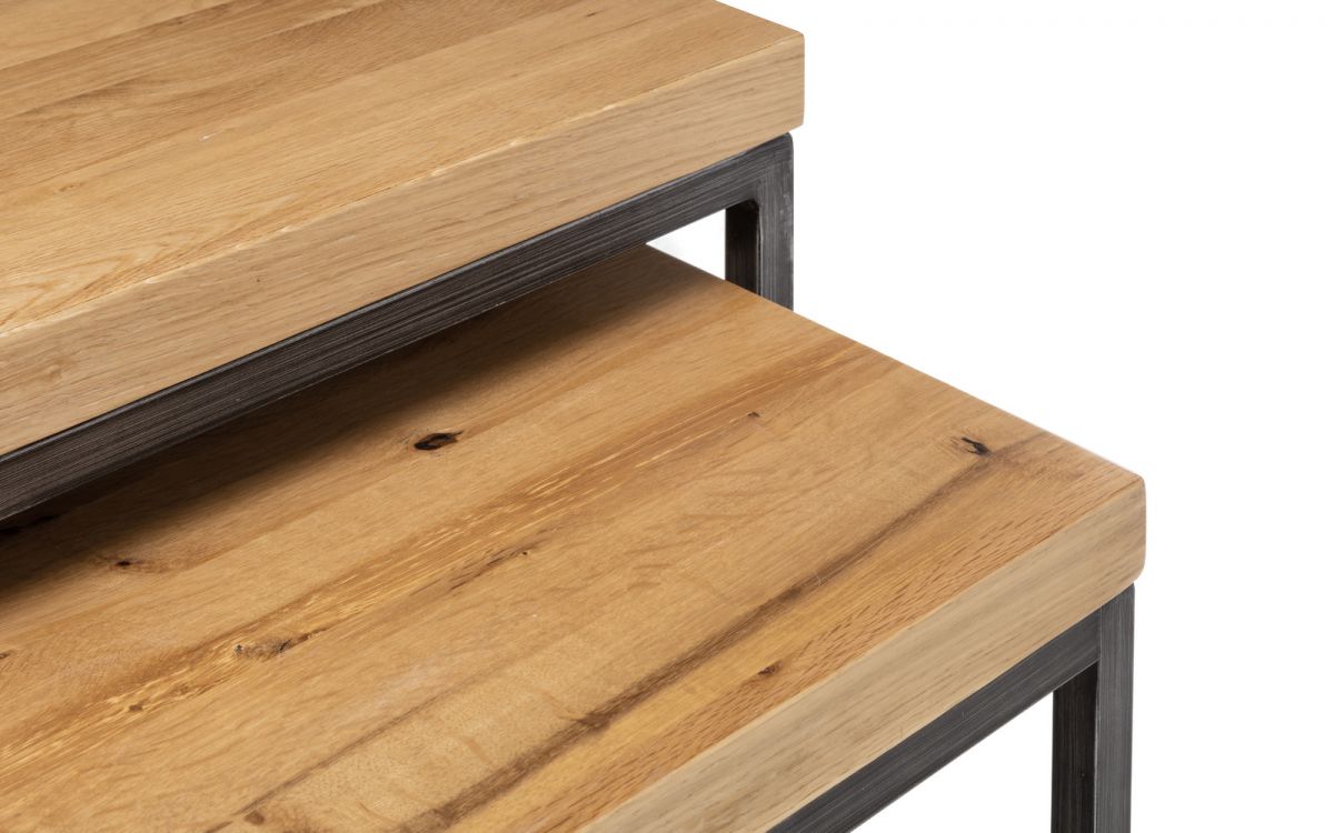 Brooklyn Nesting Lamp Tables - Dark Oak or Oak - 50cm D x 50cm W x 50cm H