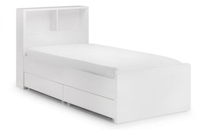 Stylish Manhattan Bookcase Bed - White - Optional Underbed Drawer