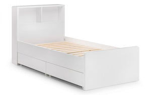 Stylish Manhattan Bookcase Bed - White - Optional Underbed Drawer