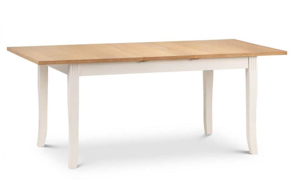 Davenport Extending Dining Set - White & Oak - 90cmD x 150(-189)cmW x 74.5cmH