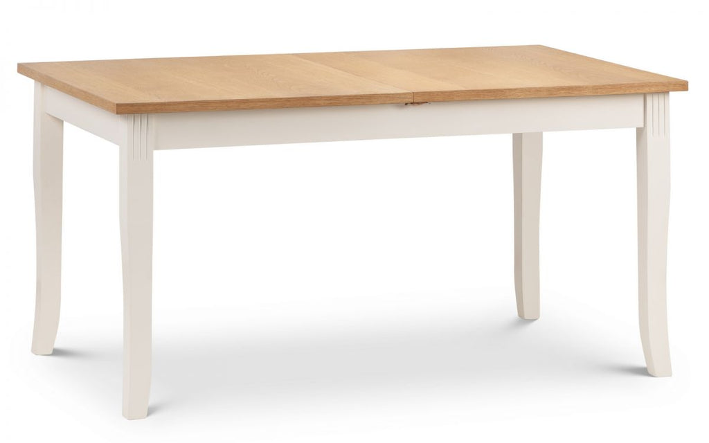 Davenport Extending Dining Set - White & Oak - 90cmD x 150(-189)cmW x 74.5cmH