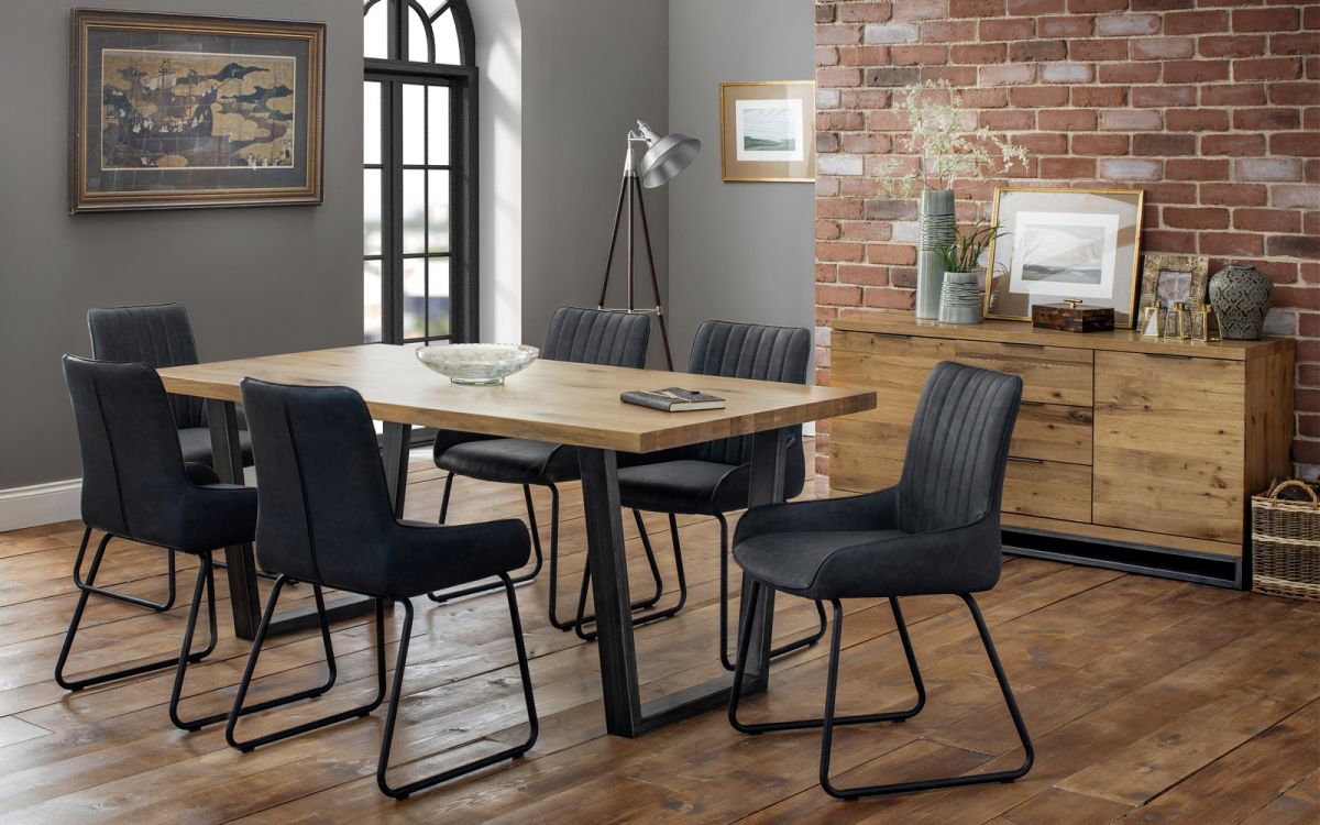 Brooklyn Dining Table - Oak - 98cm D x 180cm W x 75.5cm H