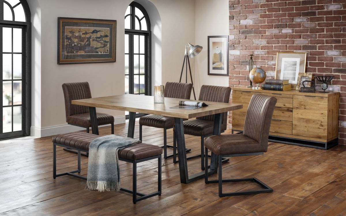 Brooklyn Dining Table - Oak - 98cm D x 180cm W x 75.5cm H