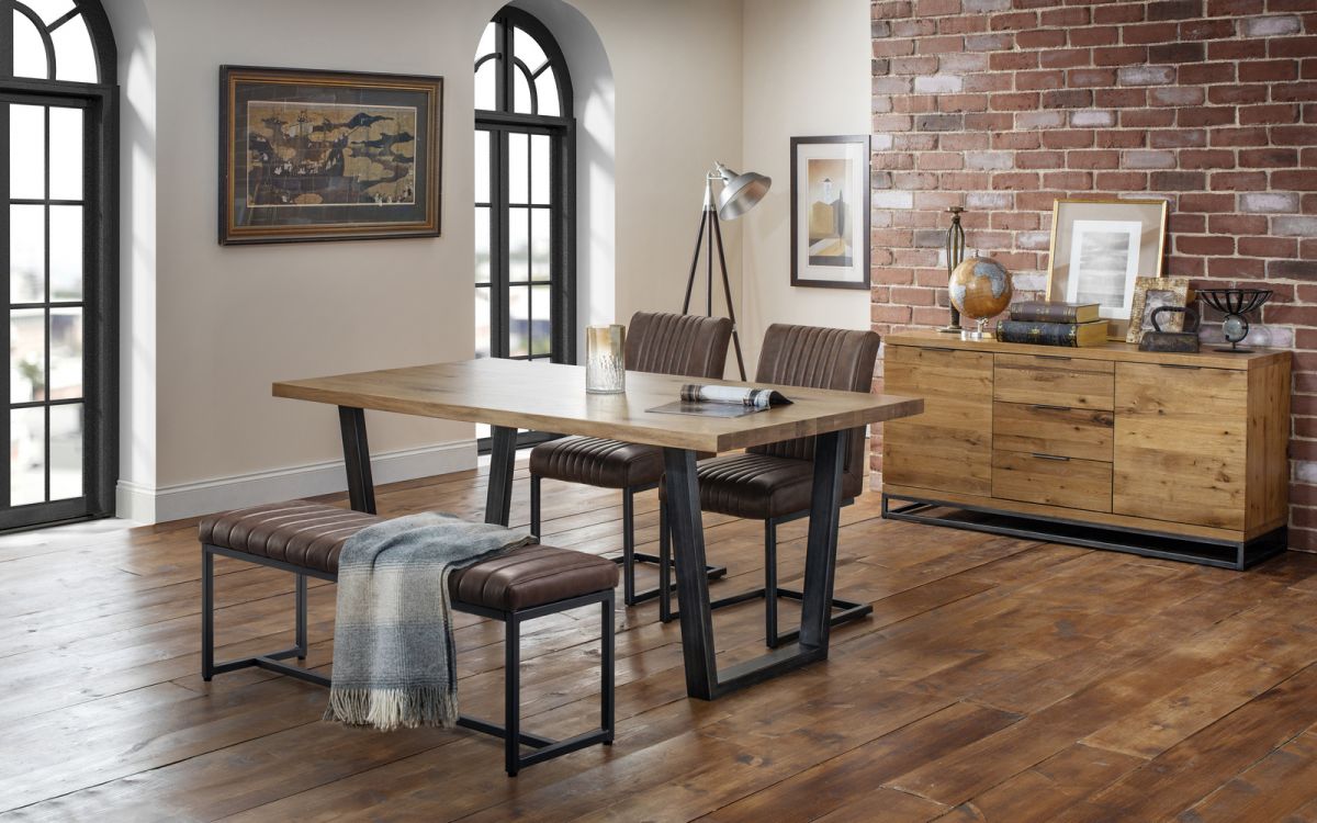 Brooklyn Dining Table - Oak - 98cm D x 180cm W x 75.5cm H