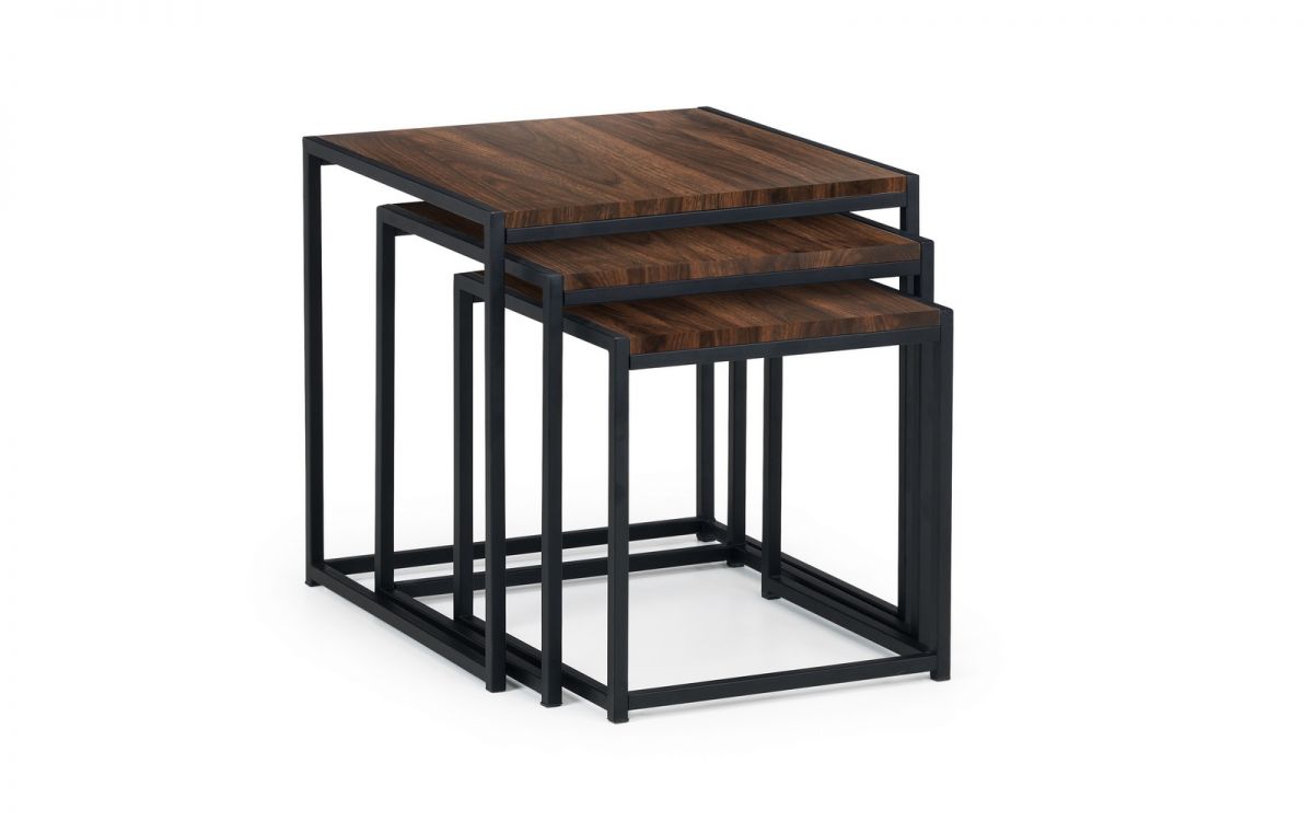 Tribeca Nest of Tables - White Marble or Sonoma Oak or Walnut - 45cm D x 45cm W x 45cm H
