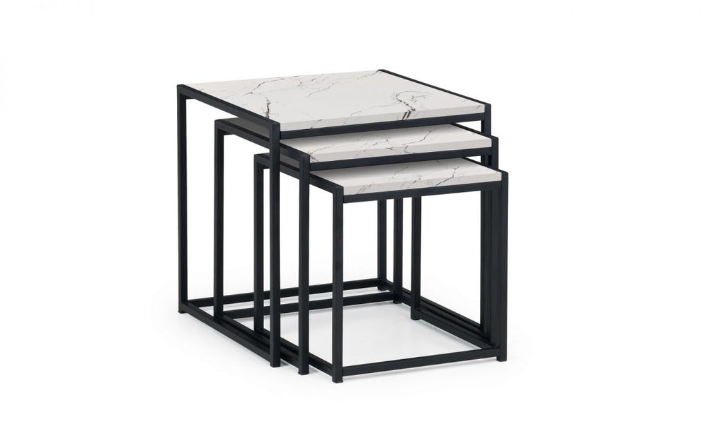 Tribeca Nest of Tables - White Marble or Sonoma Oak or Walnut - 45cm D x 45cm W x 45cm H